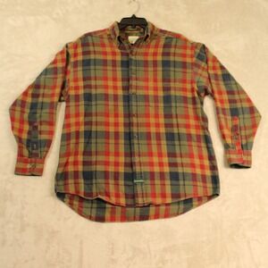 G.H. Bass & Co. Wilton Flannel Mens Sz Medium Button Up Long Sleeve Shirt Plaid